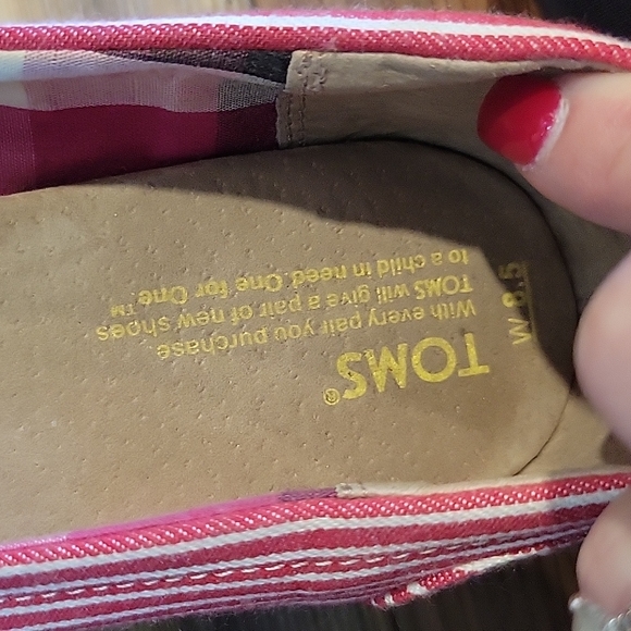 Toms red and white striped wedge sandals - Picture 7 of 7